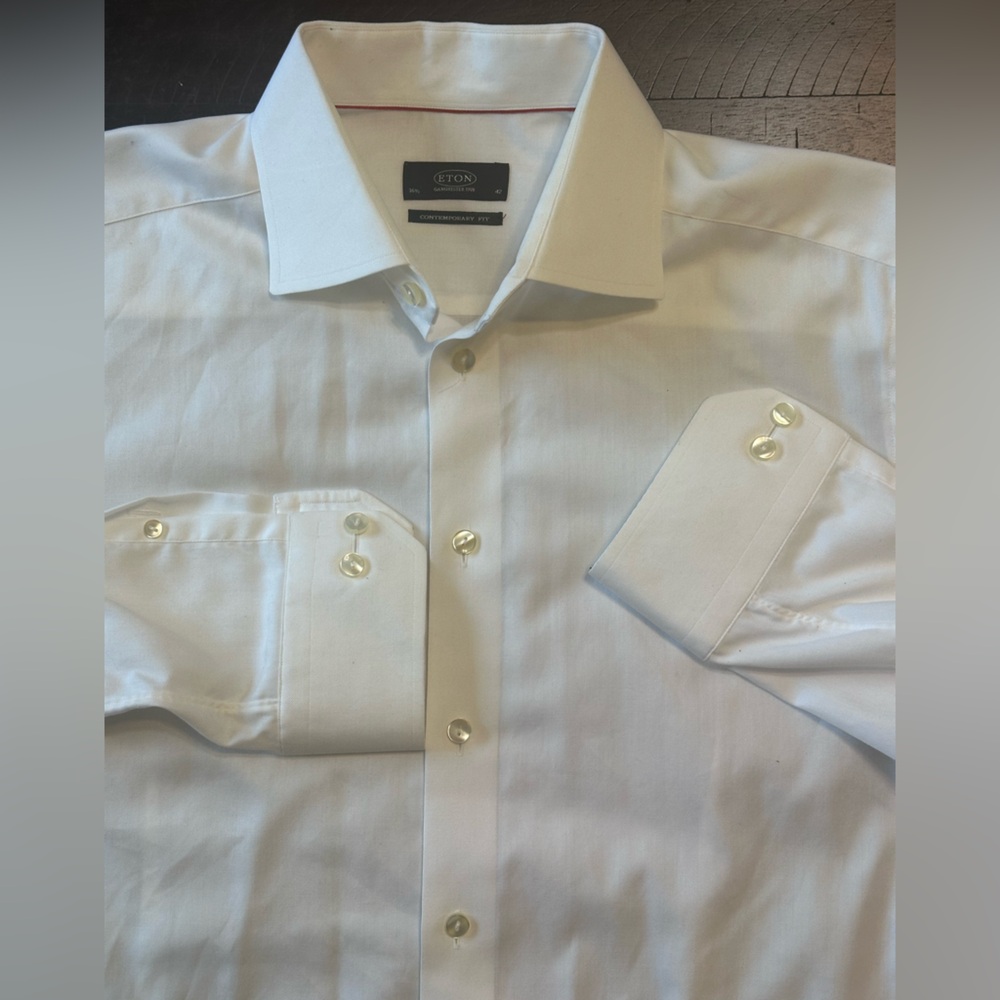 Eton White Dress Shirt Contemporary Fit 42/16.5